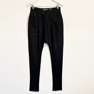 Alexander McQueen Black Wool Drop Crotch Tailored Pants